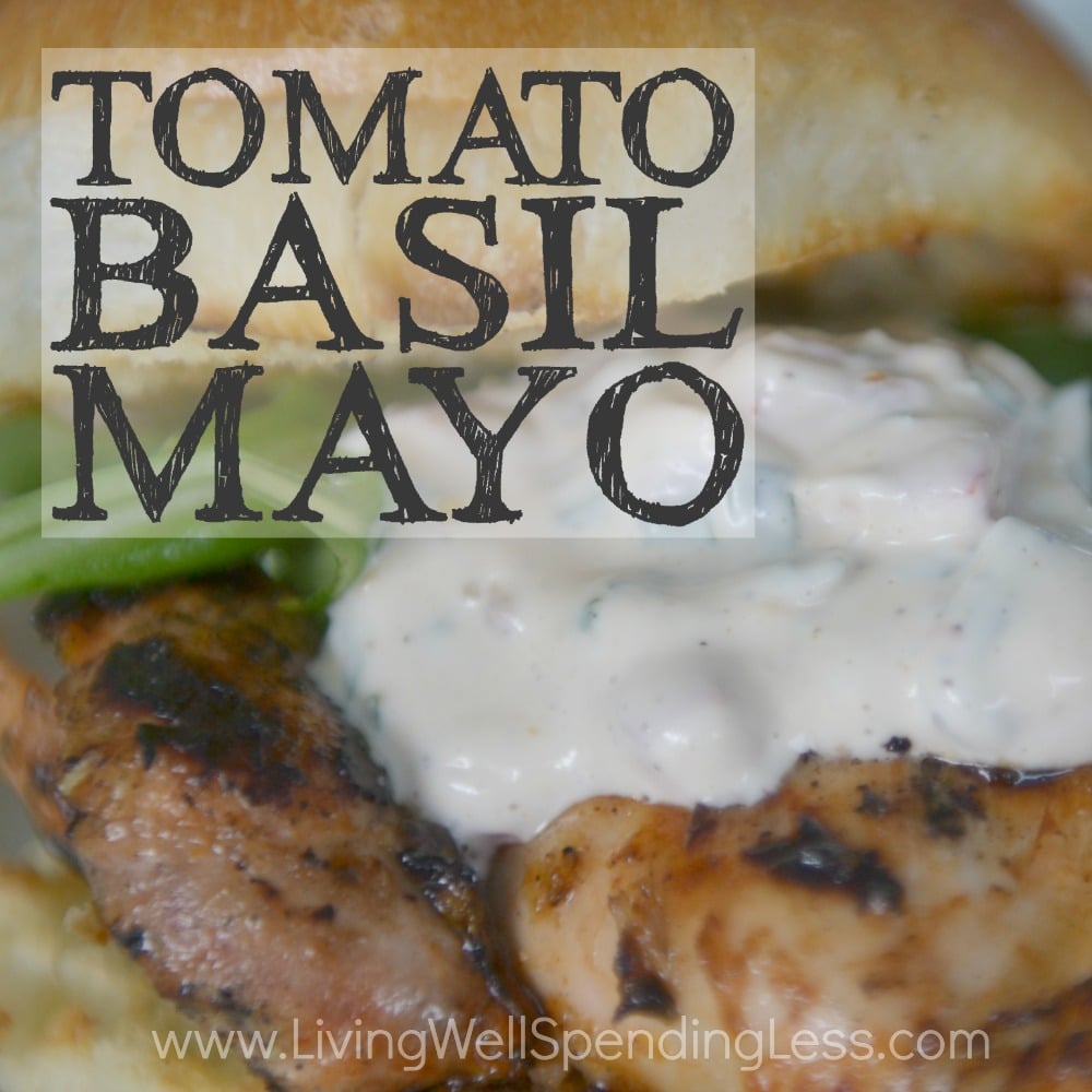 Jazz up a sandwich or burger with this simple but delicious Tomato Basil Mayo!