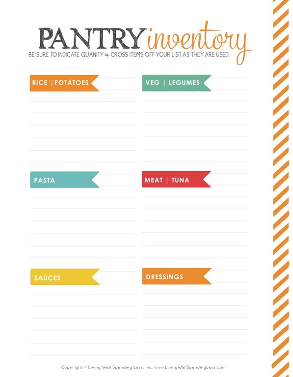 Arrange Your Pantry Residing Very well Shelling out Less® picture regarding Pantry Inventory Printable named Arrange Your Pantry Dwelling Perfectly Investing Less®