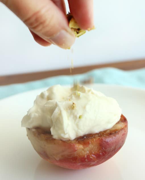 Grilled Peaches with Mascarpone and Honey Living Well Spending Less®
