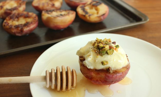 Grilled Peaches with Mascarpone & Honey