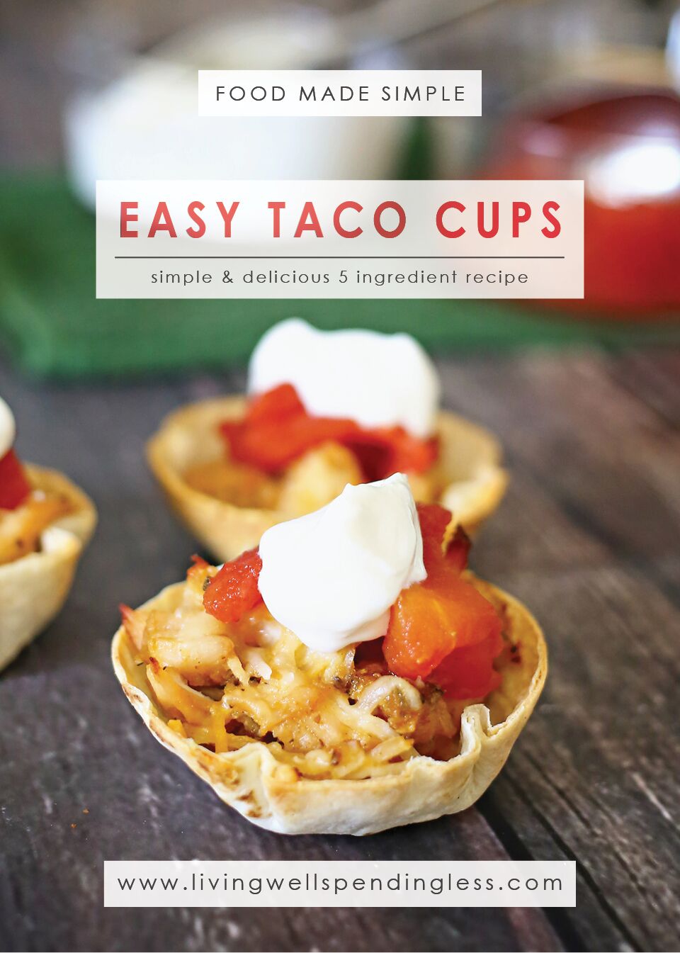 Easy Taco Cups | 5 Ingredients or Less | Crunchy Taco Cups | Make your own Taco Cups
