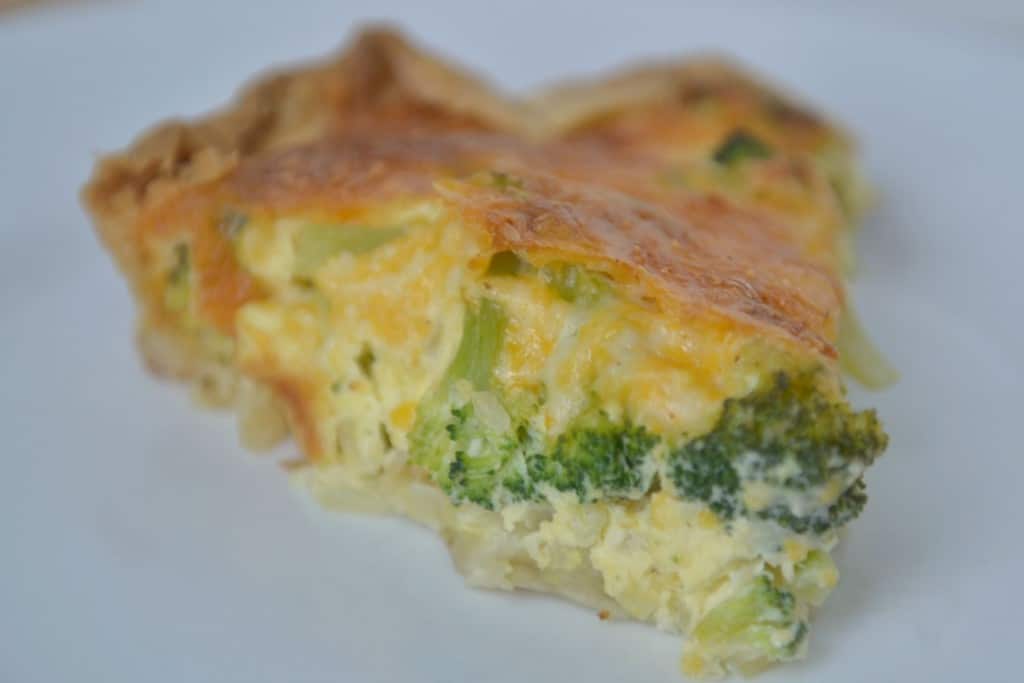 A delicious slice of vegetable quiche makes a yummy lunch or dinner for everyone in your family. 