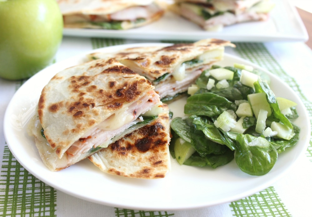 Toast both sides of the tortillas over medium heat until cheese is fully melted and ingredients are heated