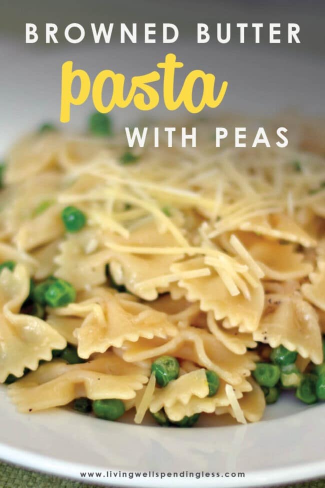 This deliciously simple browned butter pasta with peas whips up in less than 20 minutes using just 5 easy ingredients you probably already have on hand!