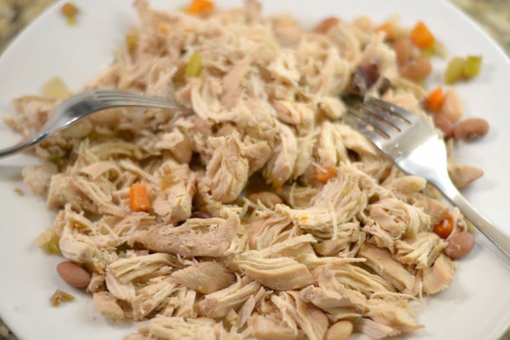 Shred chicken after cooking in slow cooker