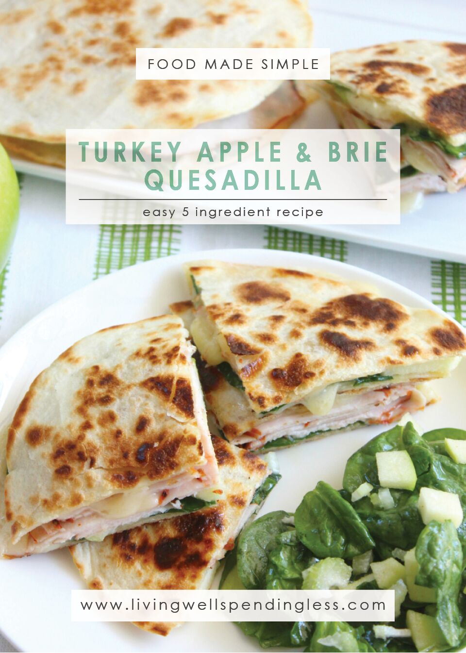 Turkey Apple Brie Quesadilla | Turkey Quesadillas Recipe | Easy Quesadillas Recipe | Brie Quesadilla Recipe