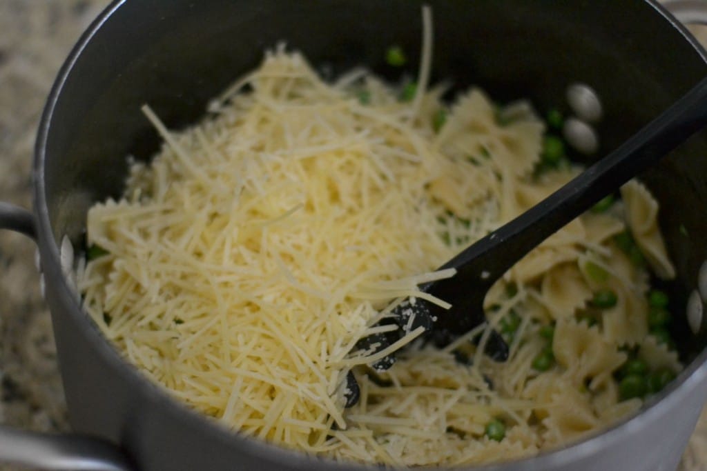 Stir a few hand fulls of Parmesan into the pasta dish for extra cheesy flavor. 