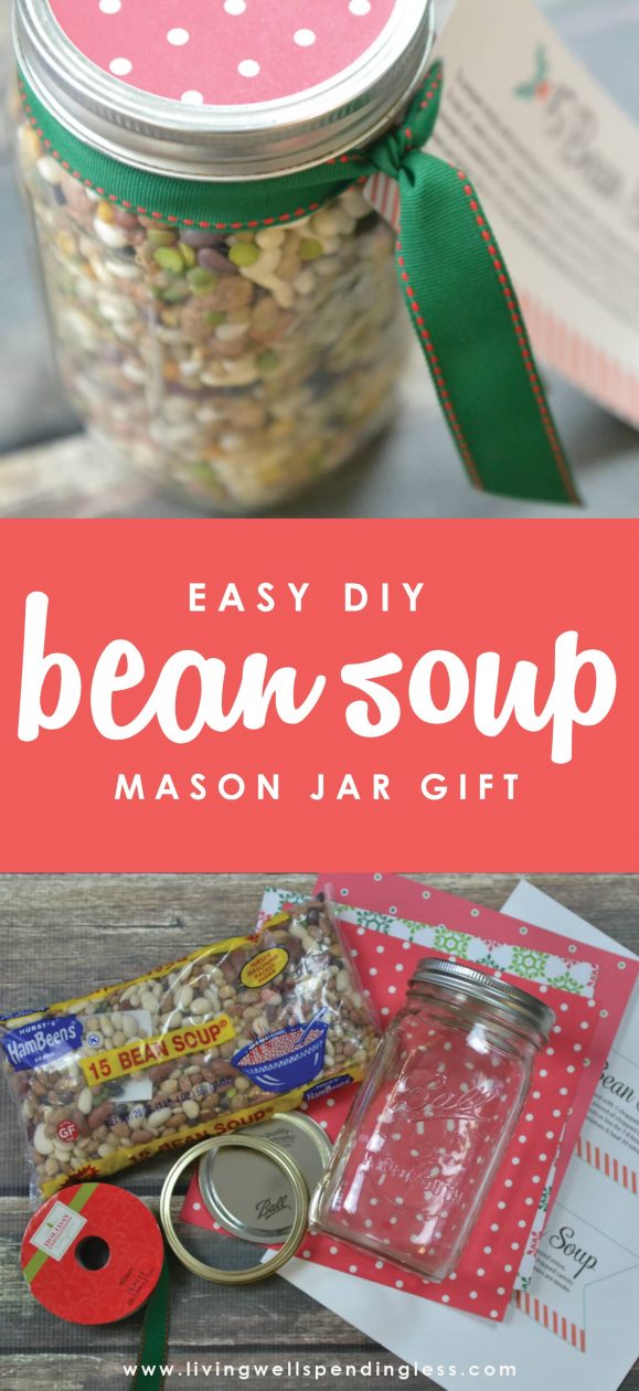 Easy DIY Bean Soup Mason Jar Gift 15 Bean Soup Jar Gift
