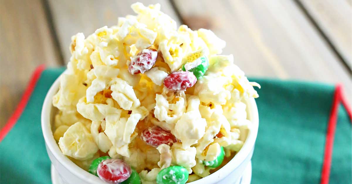 White Chocolate Holiday Popcorn