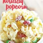 Craving a festive holiday treat that's both a little salty AND a little sweet? This delicious White Chocolate Holiday Popcorn comes together in minutes with just four easy ingredients! Package it as gifts or keep it all for yourself--either way it's absolutely delicious!