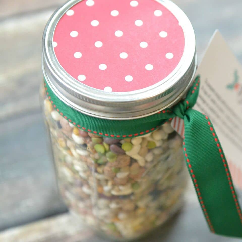 Easy DIY Bean Soup Mason Jar Gift 15 Bean Soup Jar Gift
