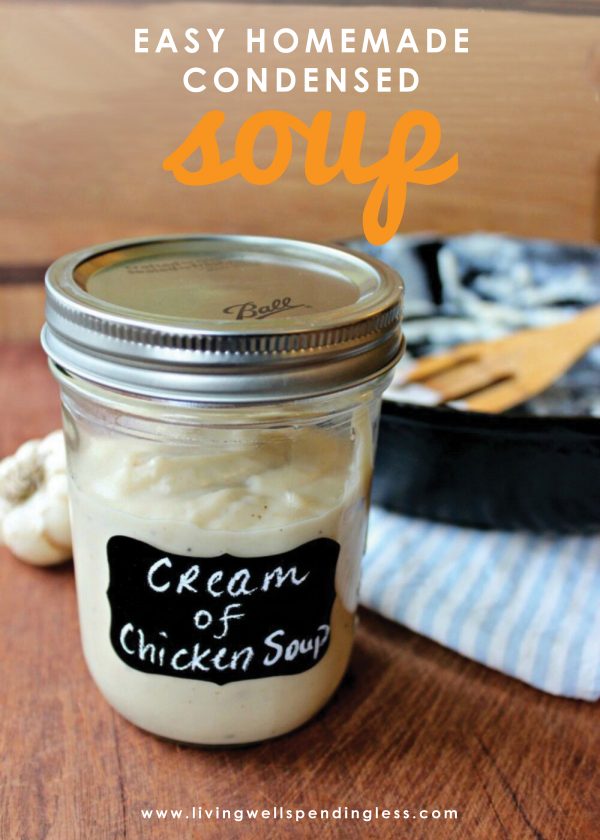 Think making condensed soup from scratch is way too much effort? Think again! Don't miss these simple instructions from @Melissa K Norris for how to whip up homemade cream of chicken soup in minutes with just a few easy ingredients! It's cheaper and healthier than the canned stuff--why not try it today?