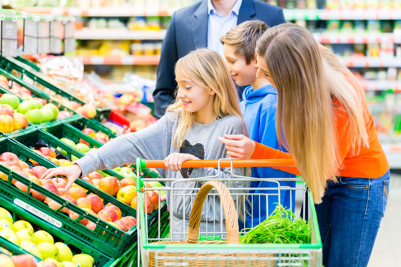 Go through the produce section carefully to fill your shopping basket. 