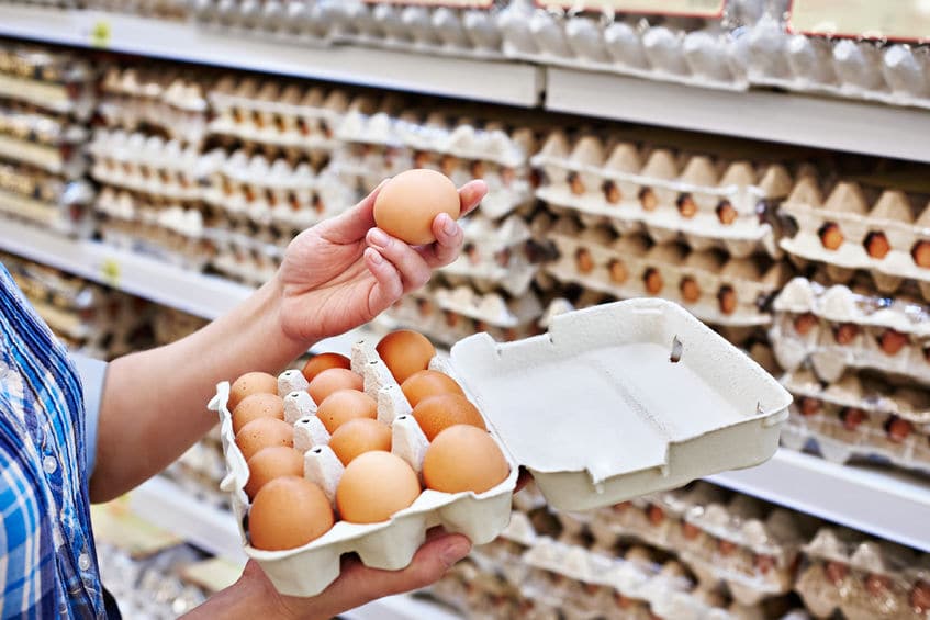 Check your eggs before you buy them to make sure they're not cracked or damaged. 