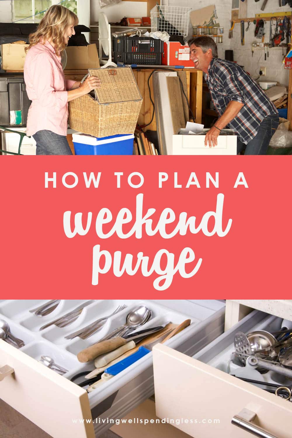 Want to kick-off your Spring Cleaning with a bang? Why not dedicate a weekend to clearing the clutter and getting unstuffed for good? Here's how to plan a weekend purge from start to finish! #weekendpurge #clean #springcleaning #declutter