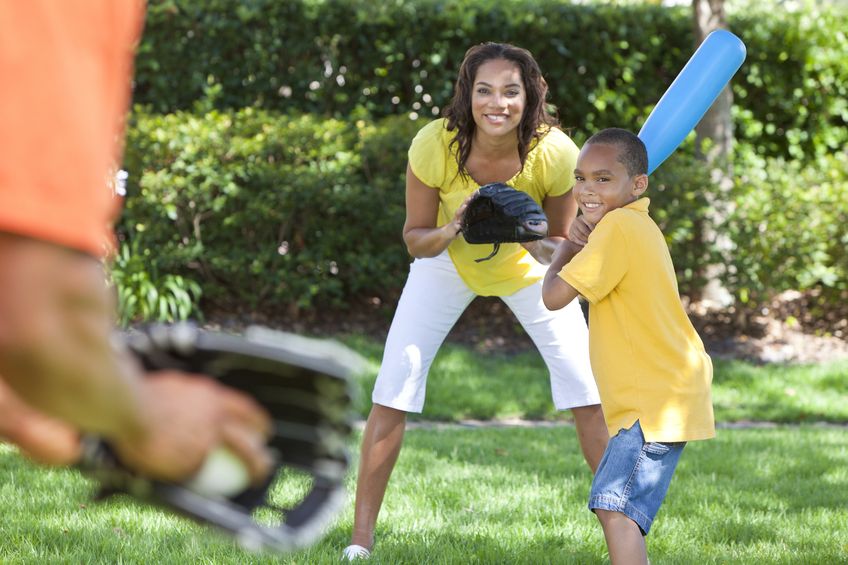 Playing games as a family are great ways to stay fit. 