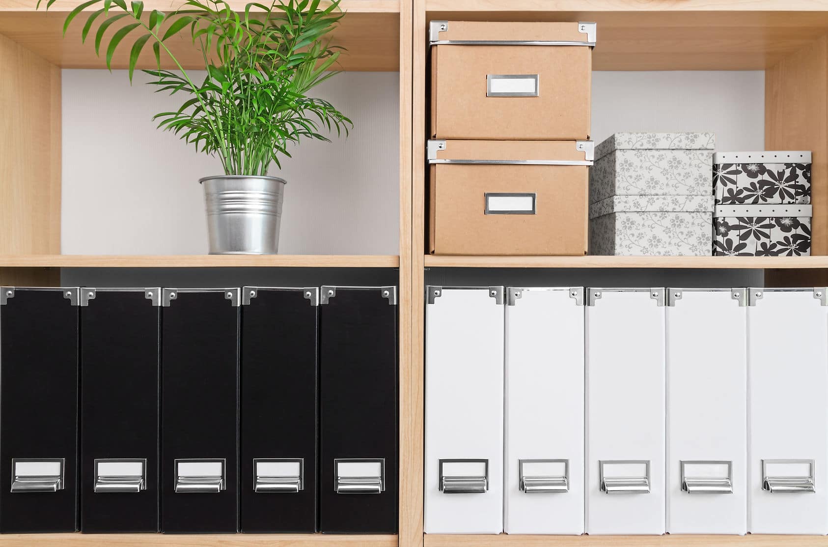 Invest in uniform storage, helps your organized stuff look better. 