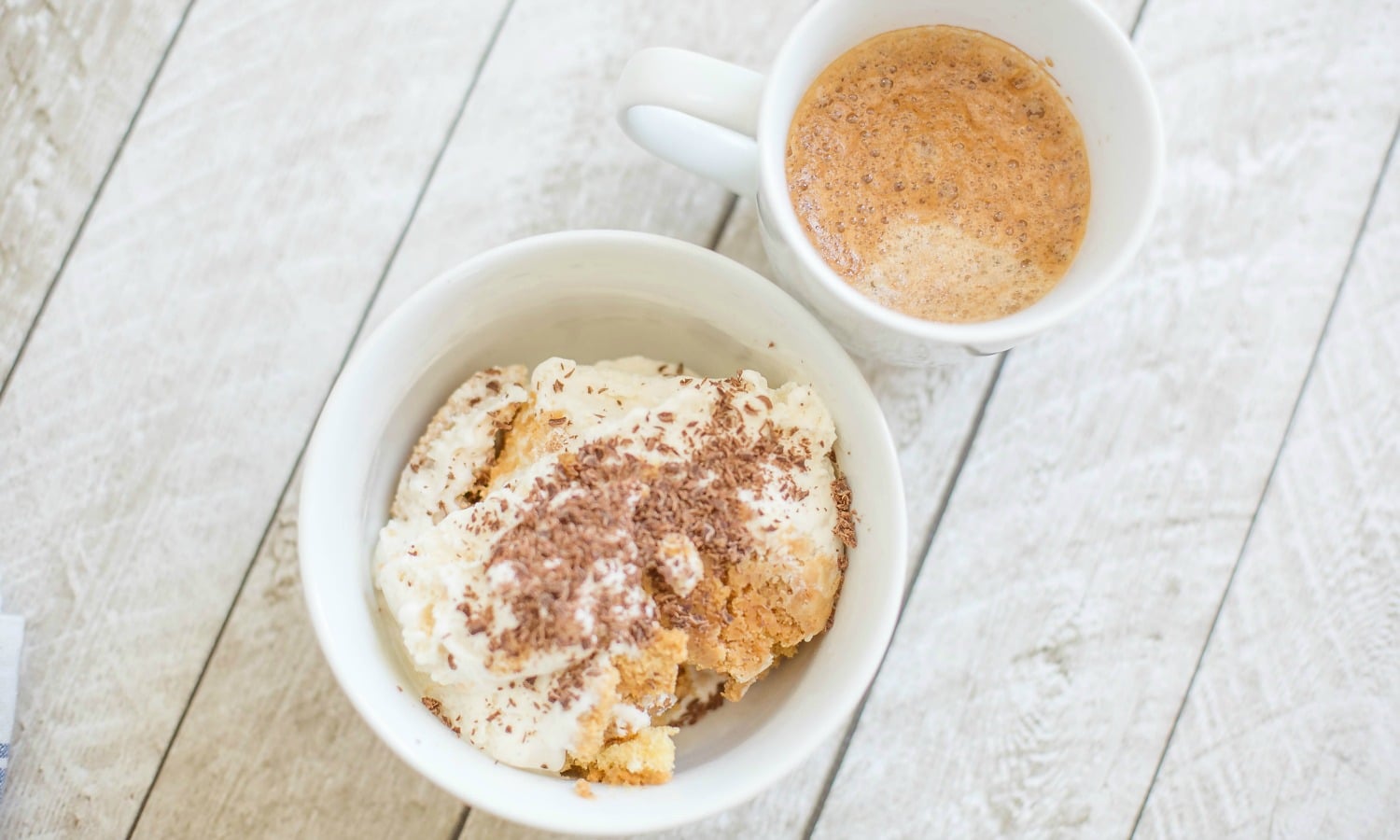 Serve coffee cookie ice cream with a cup of coffee. 