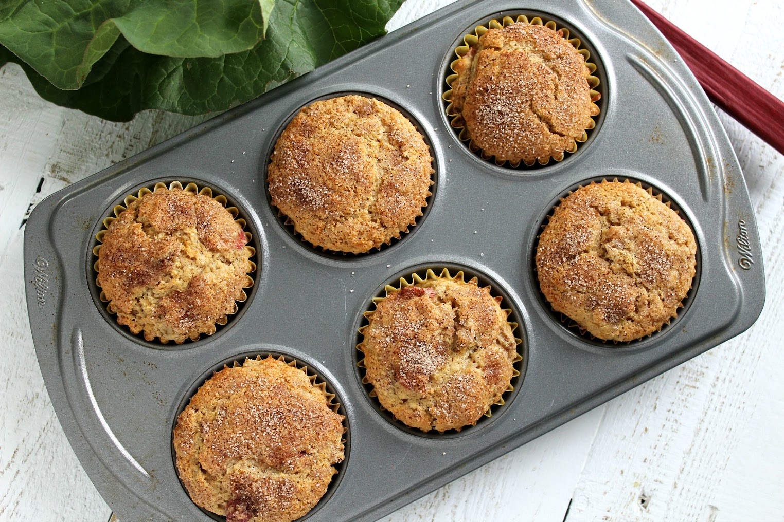 These gluten-free rhubarb muffins are so easy to make, and they're healthy and delicious! They make the perfect snack or quick breakfast on the go. 