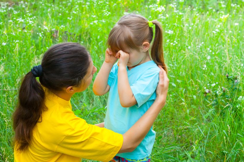 Offer support to your children when they're upset. 