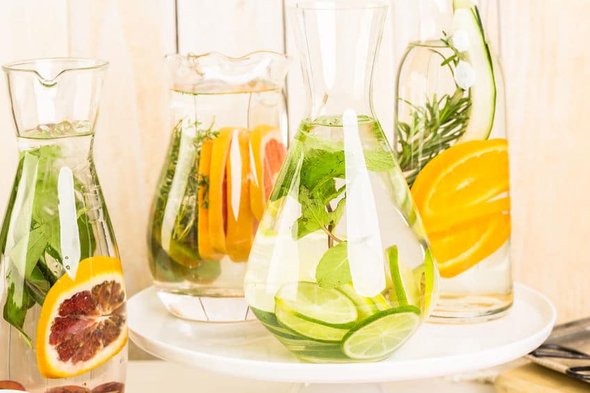 Fruit infused water is a great way to add flavor to unexciting water