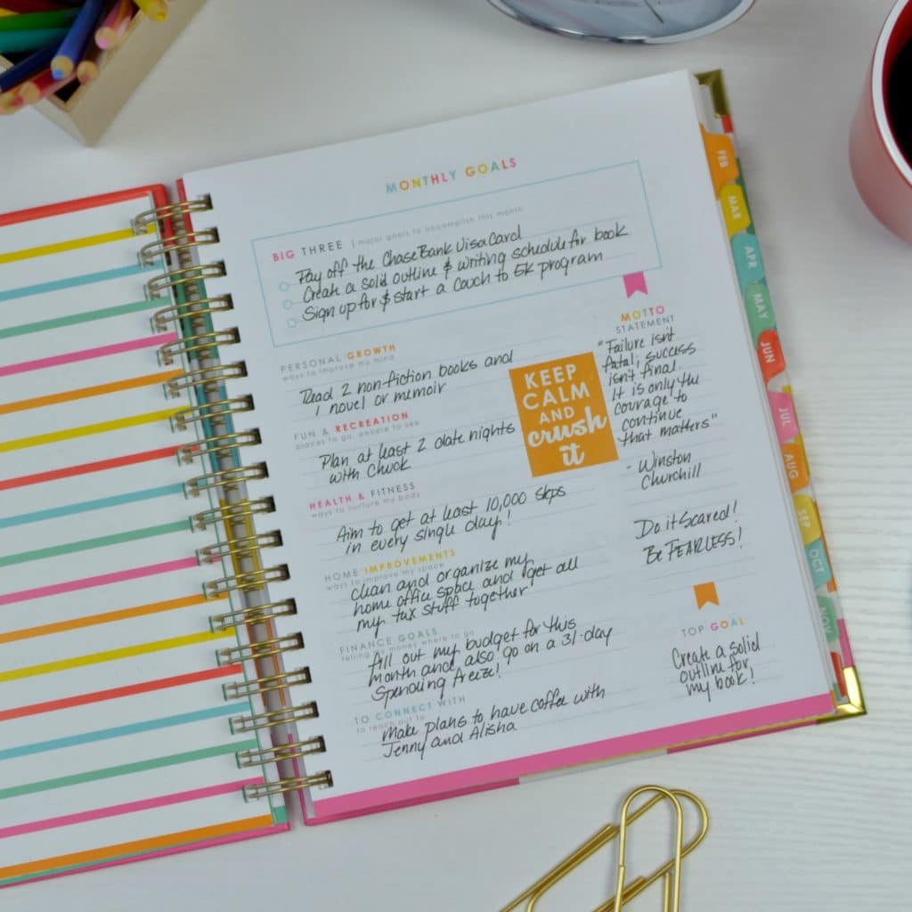 Use a personal planner to stay organized. 