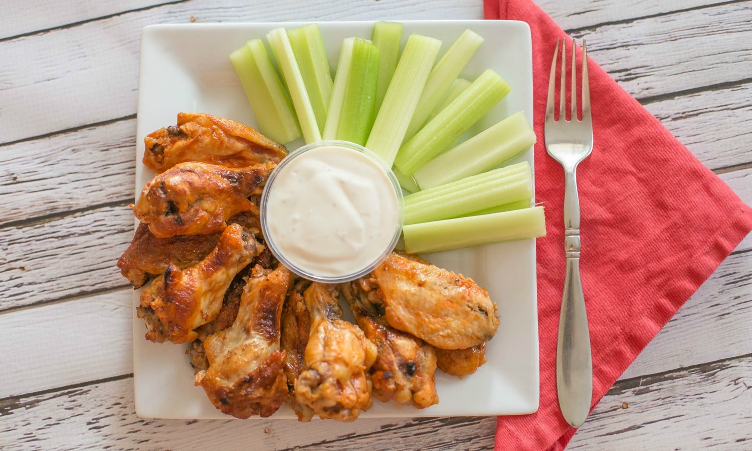 Does it get any better than buffalo wings and celery with blue cheese dipping sauce? Grab your fork and don't forget a napkin!