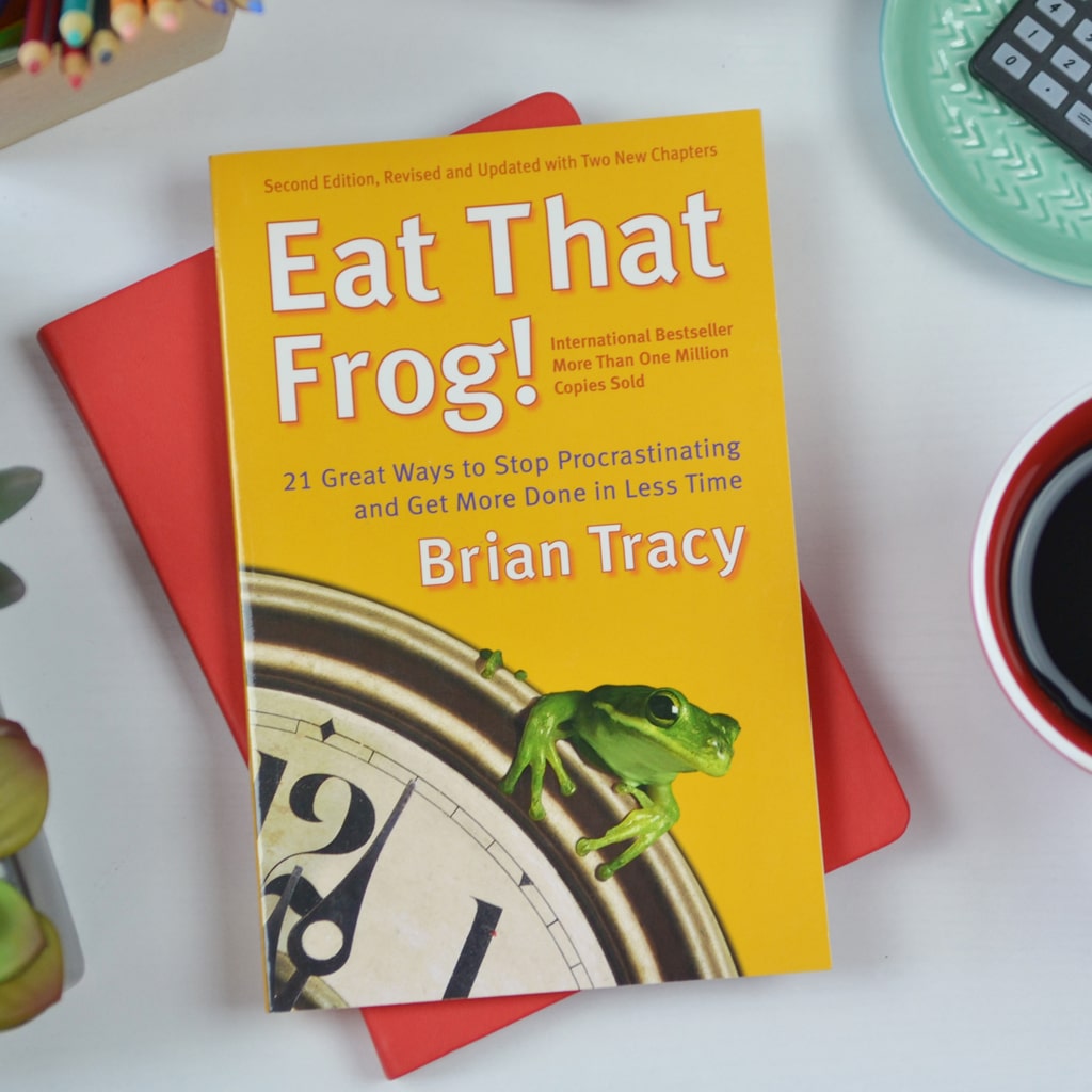 Eat That Frog! by Brian Tracy is a book about procrastinating less and getting more stuff done. 