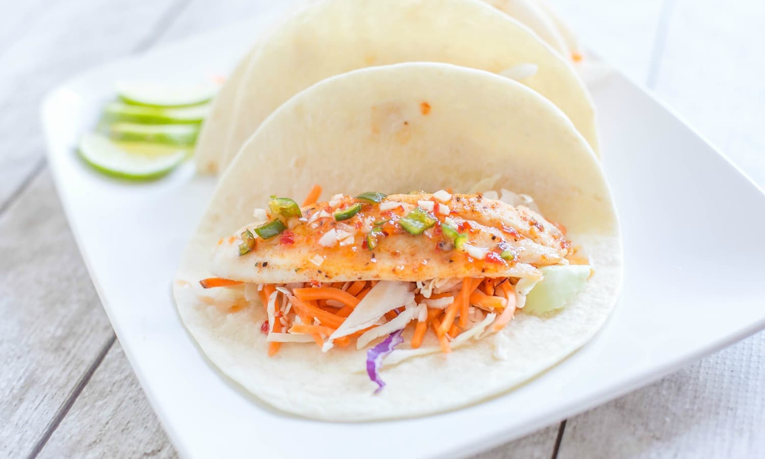 These simple fish tacos are flavorful and super easy to make - less than 20 minutes!