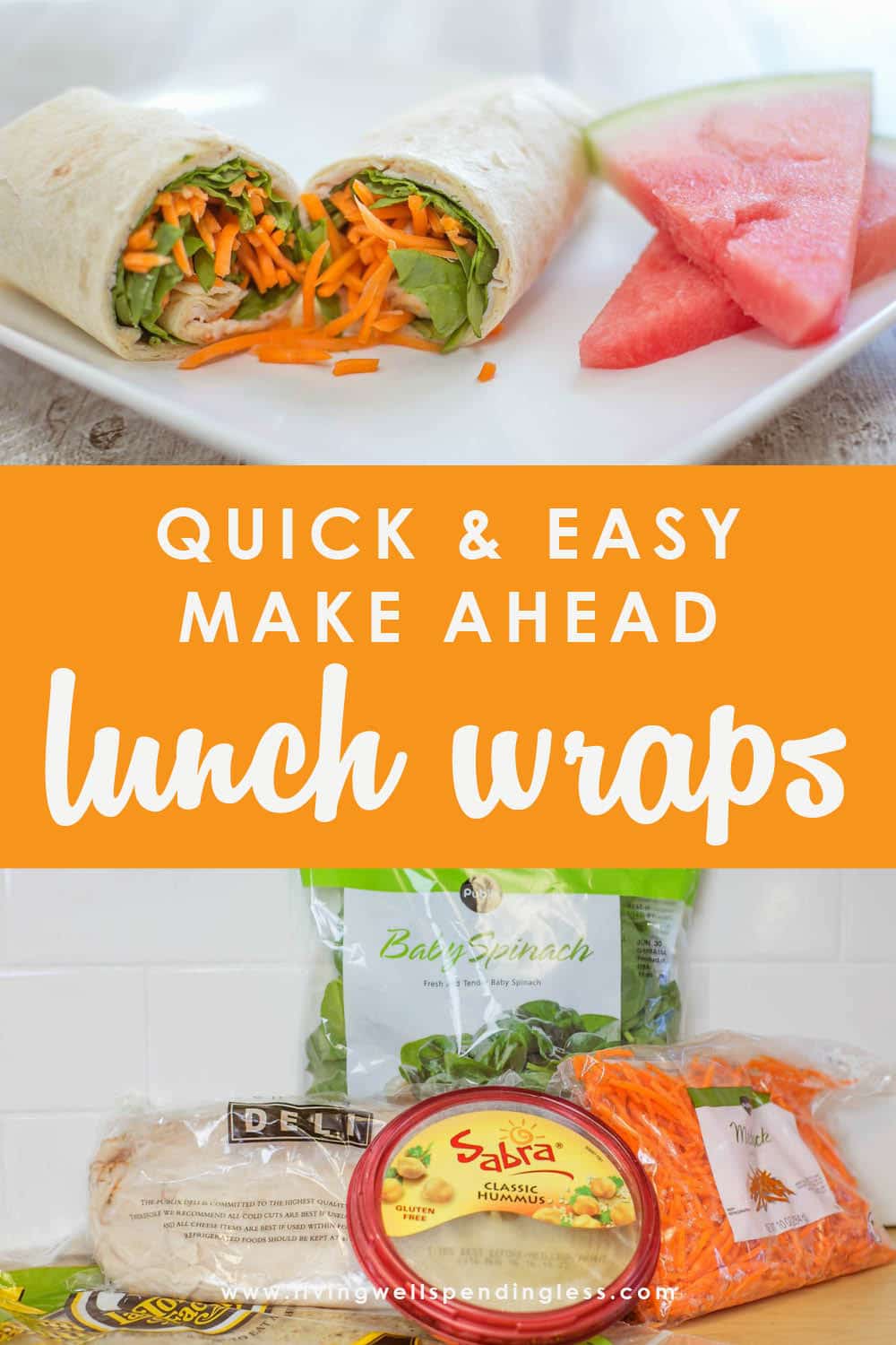 These delicious make ahead lunch wraps not only come together fast, they stay fresh in the fridge for up to 5 days. The flavors stay fresh all week long!
