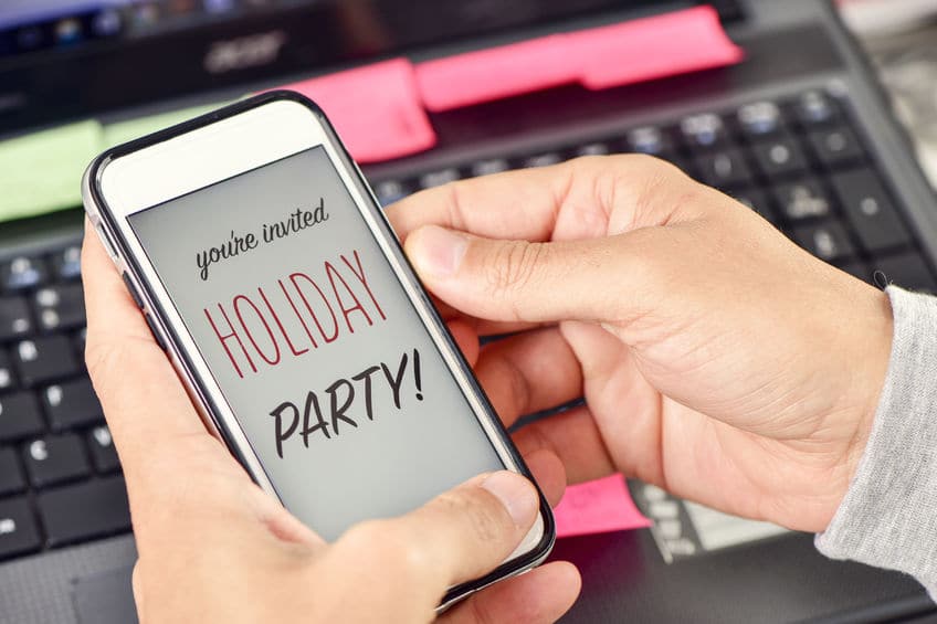 Digital holiday party invites are a great way to save money on paper invitations. 