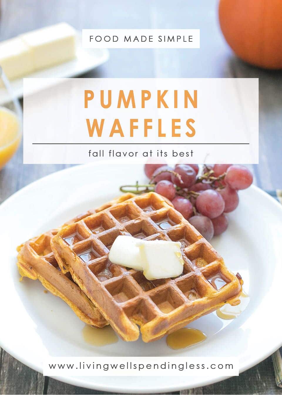 Pumpkin Waffles Recipe | Healthy Ideas for Kids | Breakfast Meal | Food Made Simple