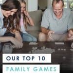 Need a few new ideas for family game night or some surefire-hit Christmas gift ideas? Don't miss this awesome review of ten wonderful family games that are fun for kids (ages 7 and up) AND adults. Includes details on each games with ratings by both kids & parents. It's a must-read for every parent, grandparent and babysitter! #familygames #games #bestfamilygames #bestgames #bestboardgames #boardgames