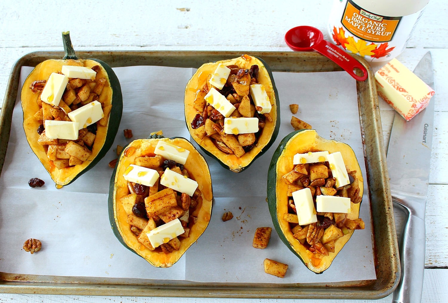 Top each squash with butter. 