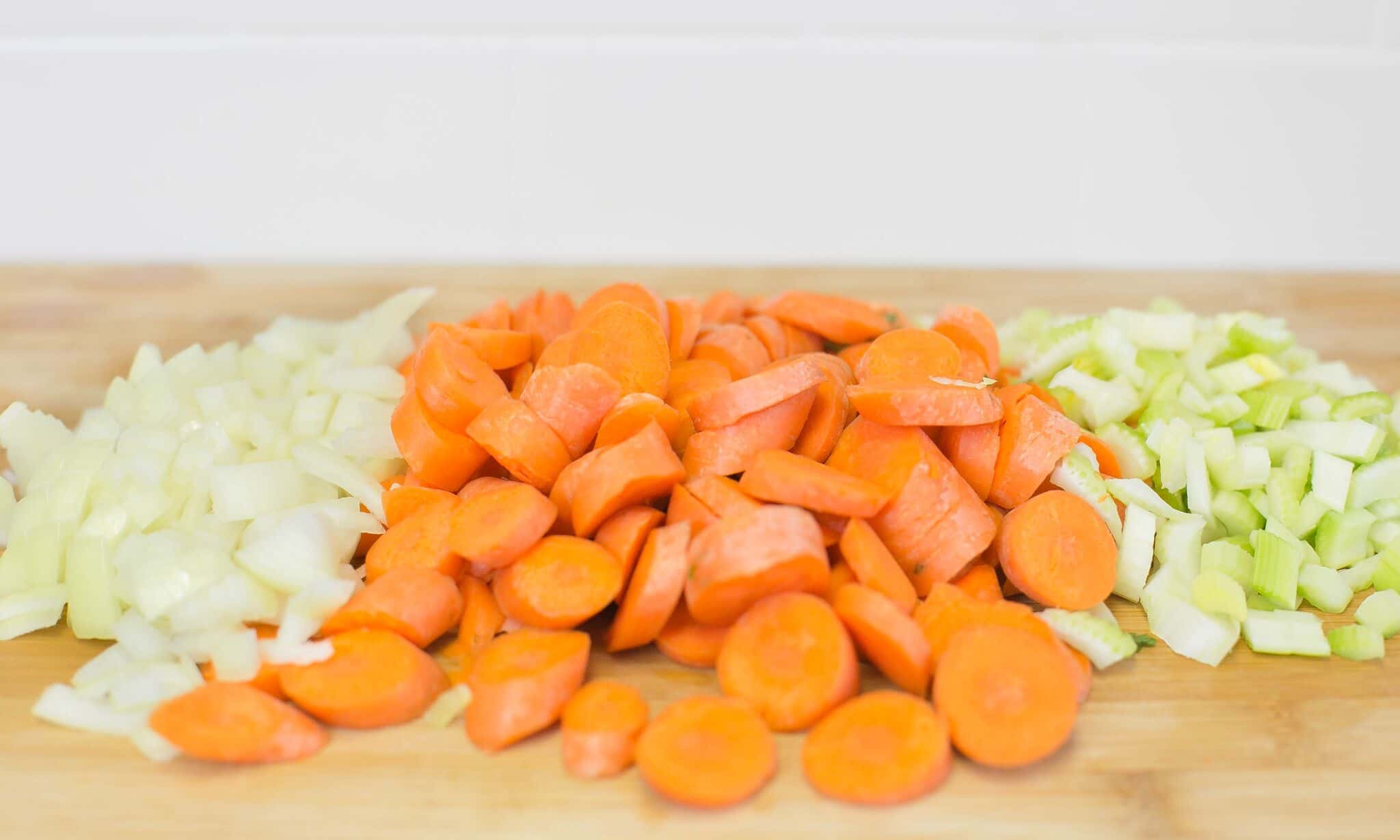 Turkey & Rice Soup | Chop and dice the onions, carrots, and celery.