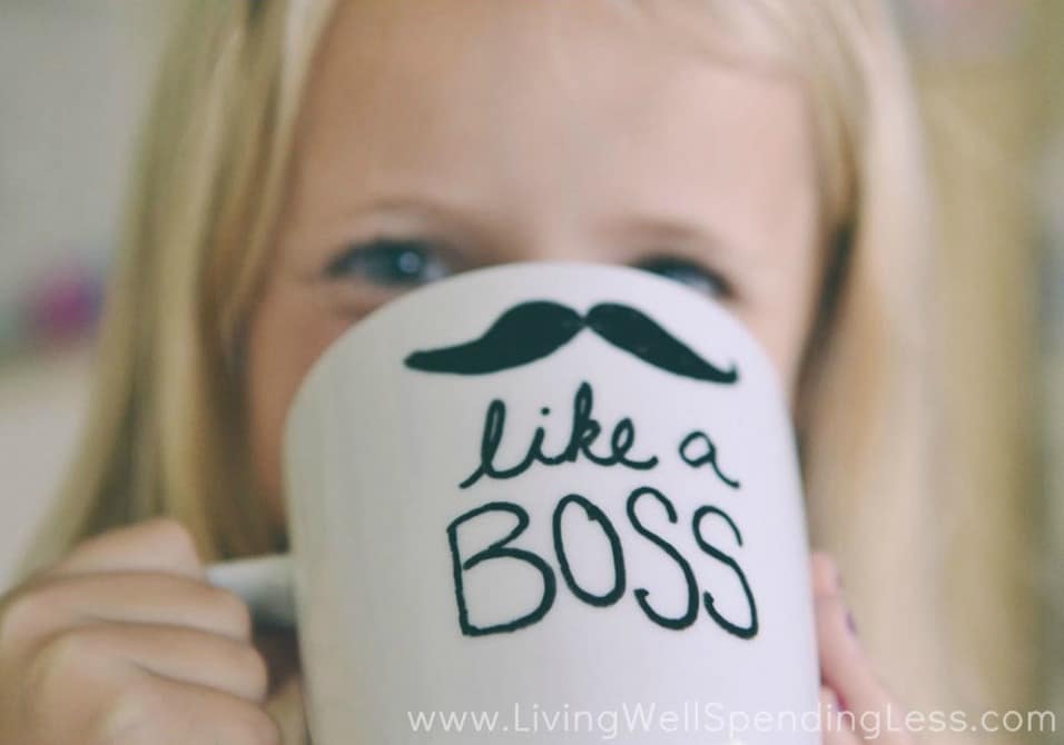 Personalized gifts like this handmade mug are great kids crafts