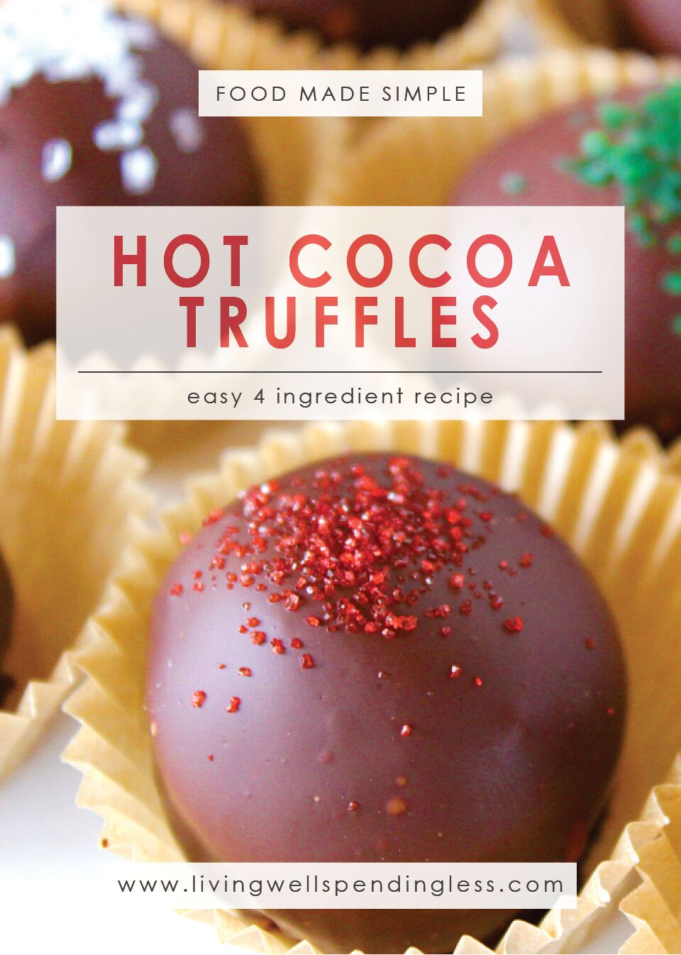 Craving a sweet treat for the holidays? These ridiculously easy Hot Cocoa Truffles come together in minutes with just 4 easy ingredients!
Hot Cocoa Truffles | Easy 4 Ingredient Recipe | Holiday Recipe | Easy Desserts | Chocolate