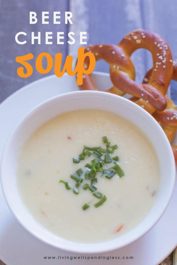 What's better than beer and cheese? This super simple beer cheese soup combines the two into the ultimate comfort food and it's oh-so-good! It's super simple to make and comes together fast for a hearty meal the whole family will love! You'll have a meal ready in no time. Did we mention it's the best beer cheese soup recipe ever? #soups #comfortfood #heartysoup #beerandcheesesoup #beer #cheese #cheesesoup #quickdinner #recipes #easyrecipes #souprecipes #simplerecipes