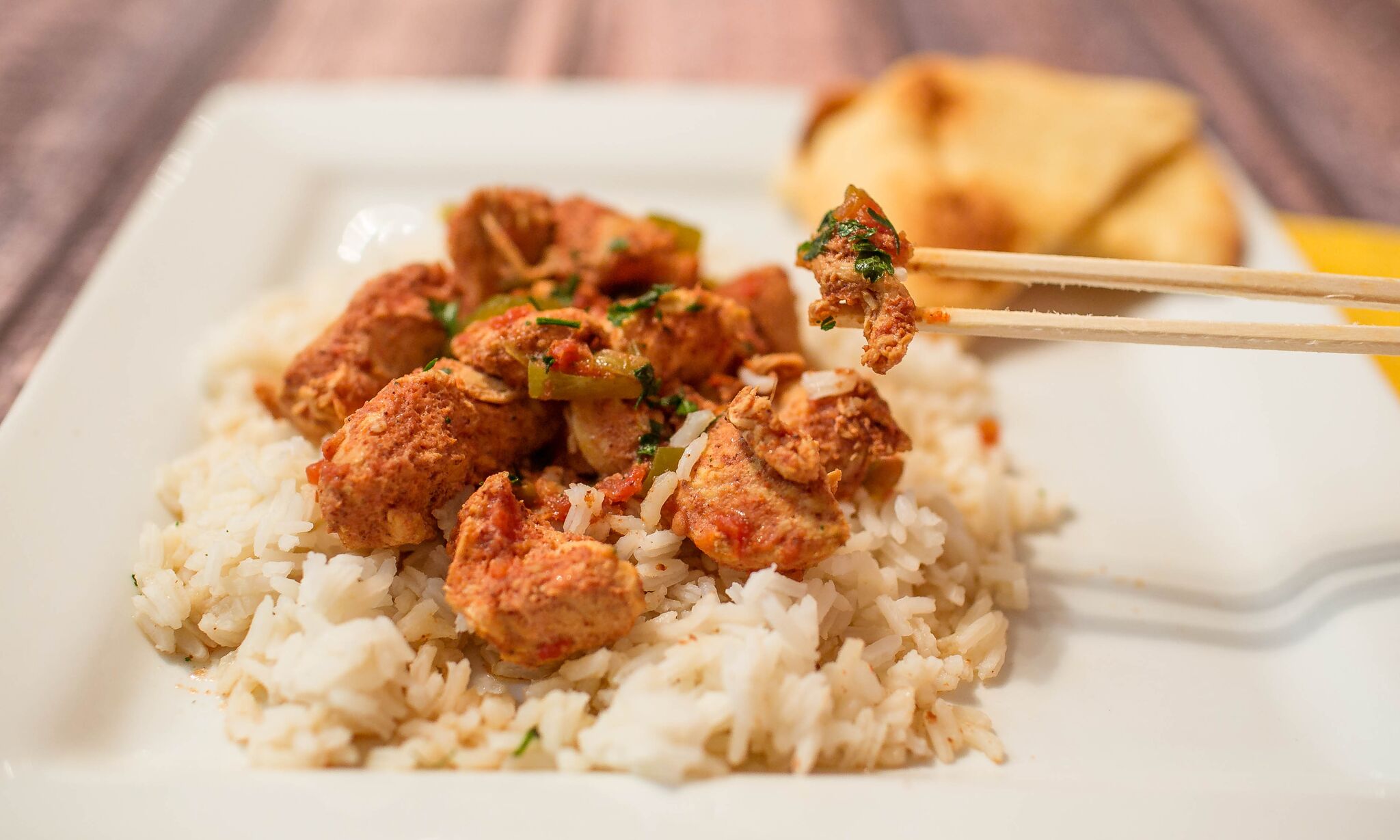 Serve this easy chicken curry over white rice for an easy freezer to crockpot weeknight meal. 