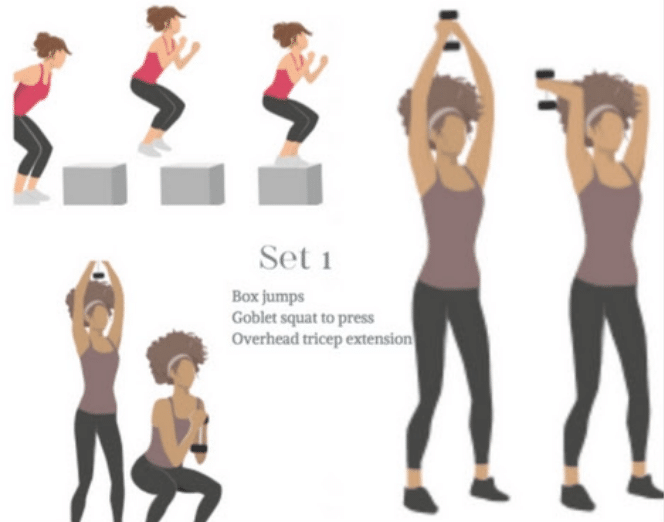 Set 1 of your quick workouts at home works your lower and upper body!