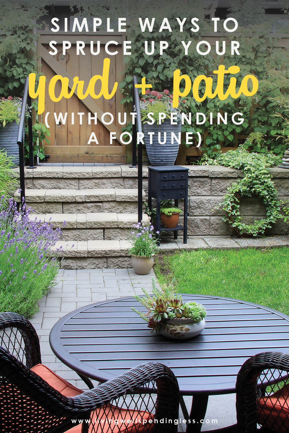 Need to spruce up your yard and patio? These tips will help you clean and refresh your outdoor surfaces like concrete, decking, patio furniture and more! #yard #cleaning #decluttering #springcleaning #yardtips #outdoors #patio #patiotips 
