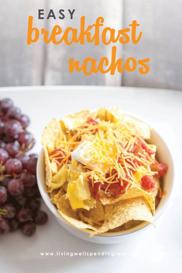 These oh-so-yummy (and gluten free!) breakfast nachos come together in minutes with just 5 simple ingredients. They are a super fun alternative to plain old scrambled eggs and can be adjusted to serve 1 person or 10. Breakfast just got a whole lot better!