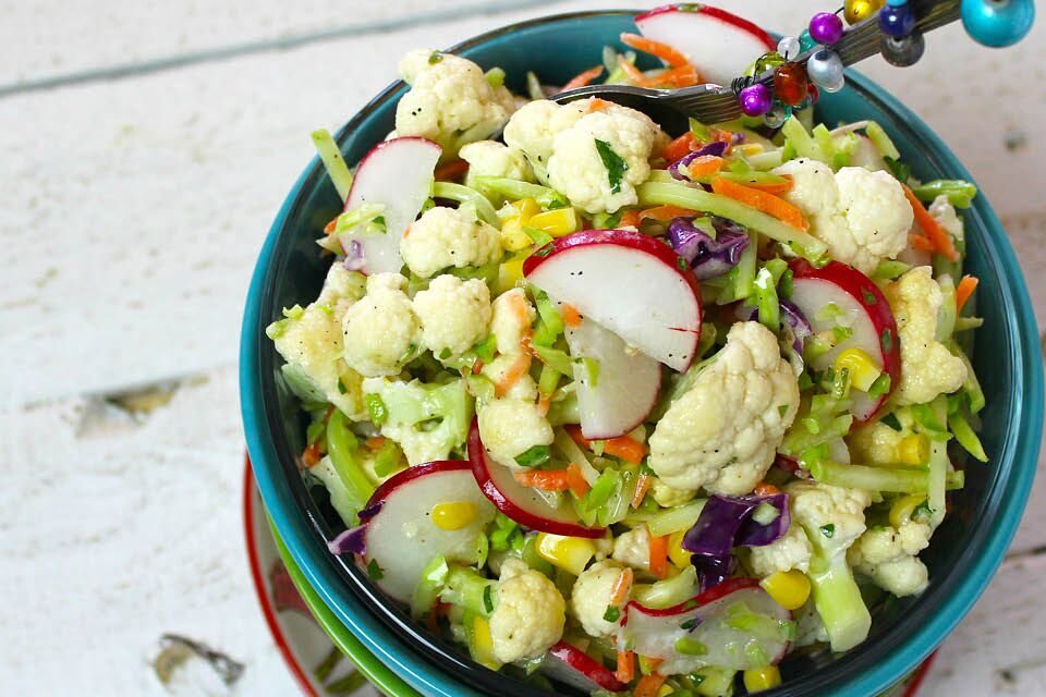 Cauliflower & Broccoli Slaw Salad