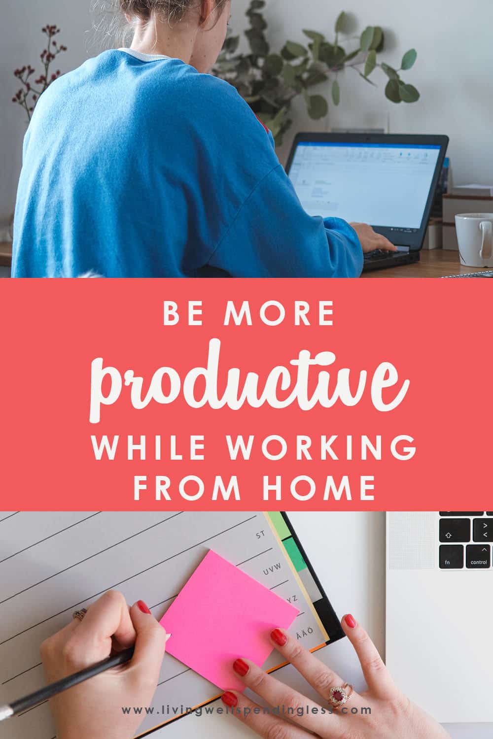 Working from home has its challenges no doubt, and even more so if it’s suddenly due to the COVID-19 pandemic. So how can you still be productive and get what you need done? Don’t miss these 7 powerful strategies to help you successfully navigate working from home. #workingfromhome #tipsforworkingfromhome