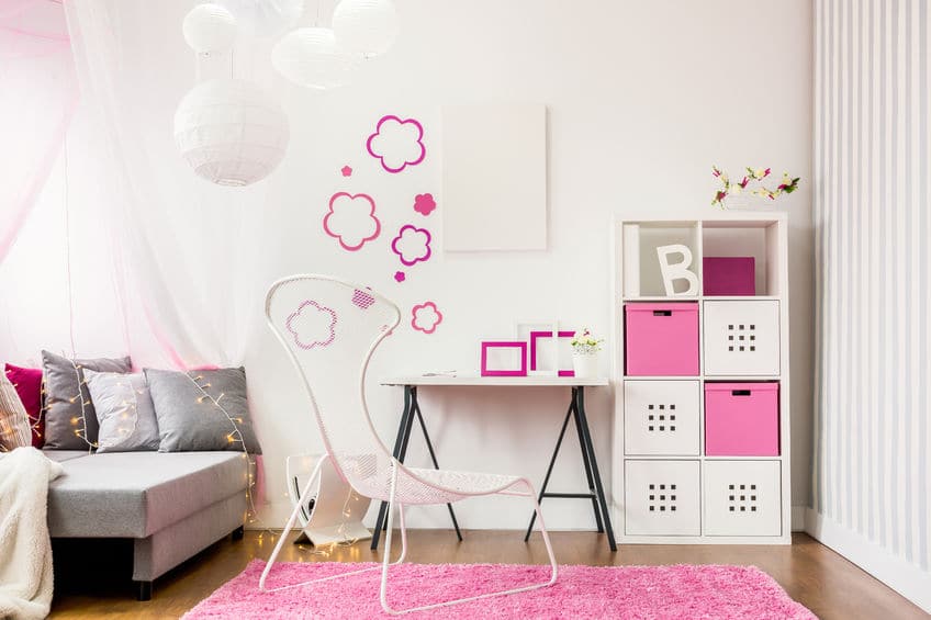 Wall accents, lamp shades and cool furniture add personal flair to your child's room. 