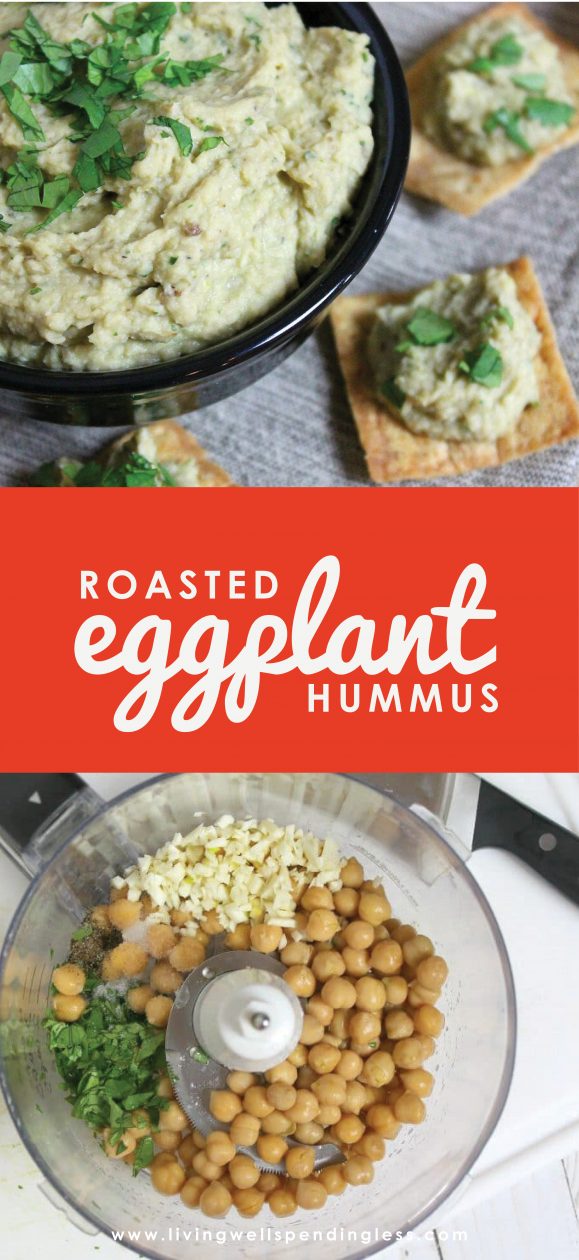 Craving a taste of the Mediterranean? This Roasted Eggplant Hummus is absolutely delicious and super easy to make (not to mention packed with healthy protein!) With just 6 ingredients and in about an hour you have a tasty side dish or appetizer that everyone will love!