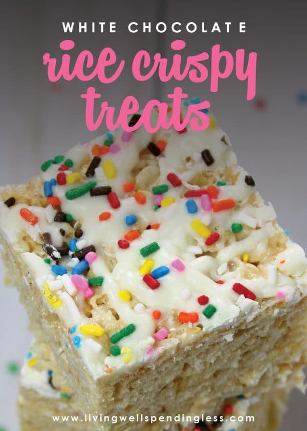 Need a yummy dessert really fast? These White Chocolate Rice Crispy Treats fit the bill. With only 4 ingredients and 20 minutes!