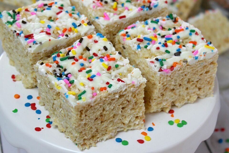 White Chocolate Rice Crispy Treats