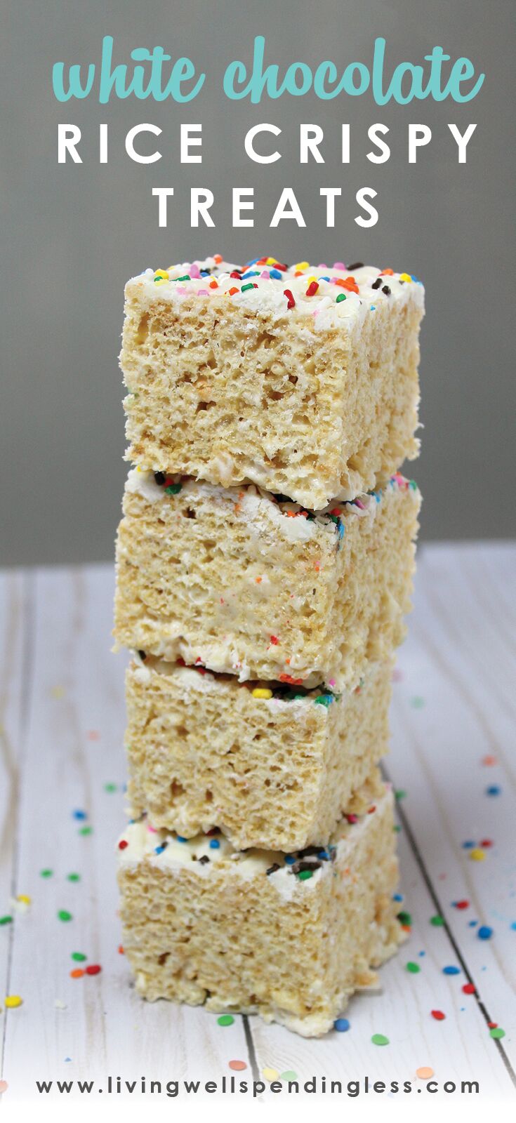 White Chocolate Rice Crispy Treats | Rice Crispy Recipe | White Chocolate Recipe | Snack Ideas | Dessert Ideas | Simple Rice Crispy Treats Recipe | Marshmallow Dessert