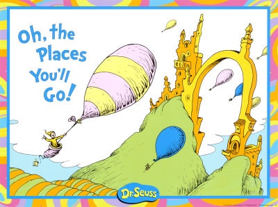 Dr. Seuss's Oh The Places You'll Go book is a popular back to school tradition for parents with younger kids